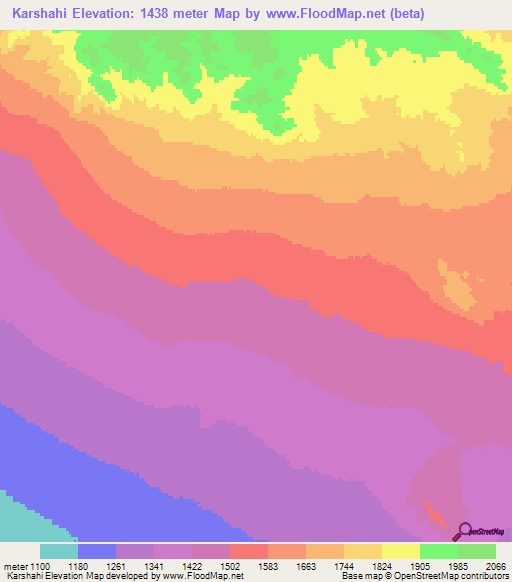 Karshahi,Iran Elevation Map