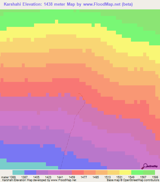 Karshahi,Iran Elevation Map
