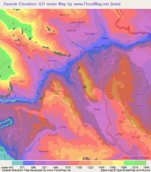 Zararah,Iraq Elevation Map