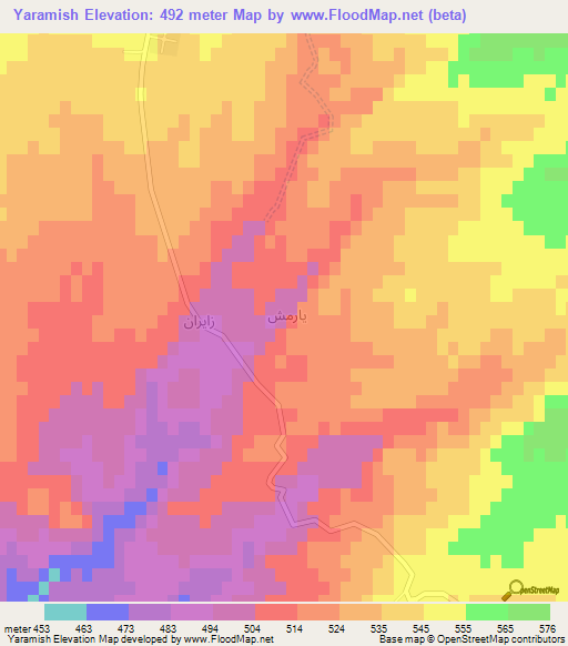 Yaramish,Iraq Elevation Map