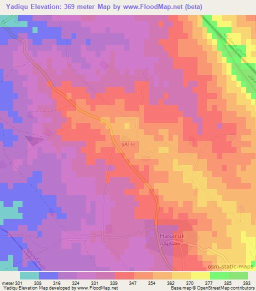 Yadiqu,Iraq Elevation Map