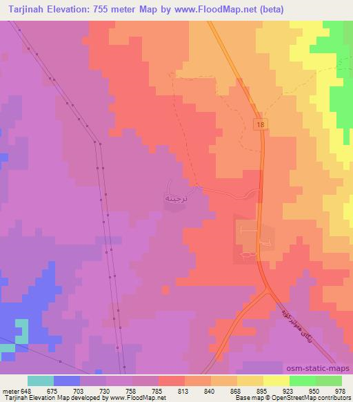 Tarjinah,Iraq Elevation Map
