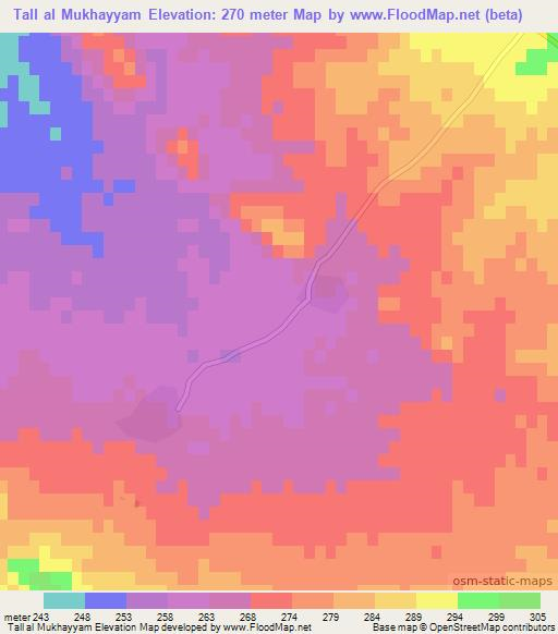 Tall al Mukhayyam,Iraq Elevation Map