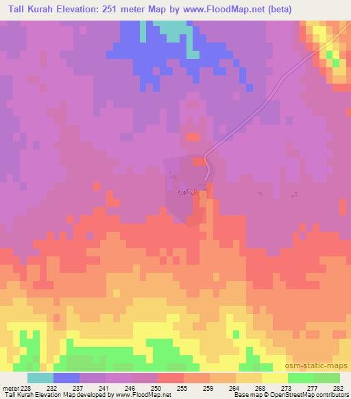 Tall Kurah,Iraq Elevation Map