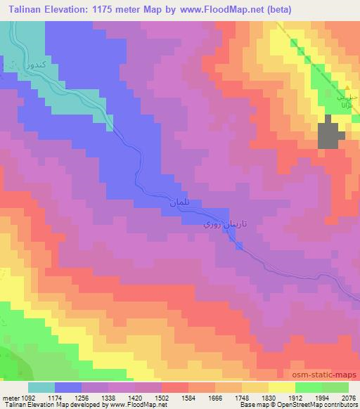 Talinan,Iraq Elevation Map