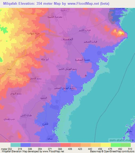 Milqafah,Syria Elevation Map