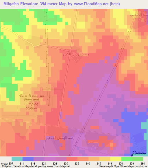 Milqafah,Syria Elevation Map
