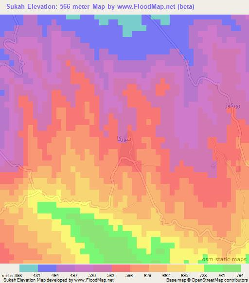 Sukah,Iraq Elevation Map