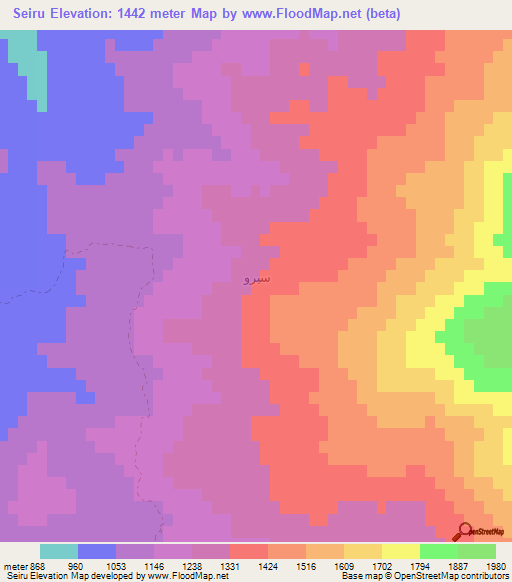 Seiru,Iraq Elevation Map