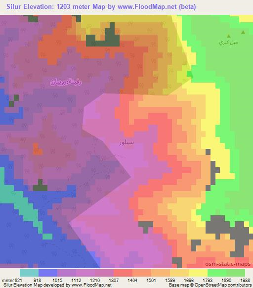Silur,Iraq Elevation Map