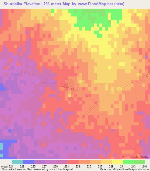 Shurpalka,Iraq Elevation Map