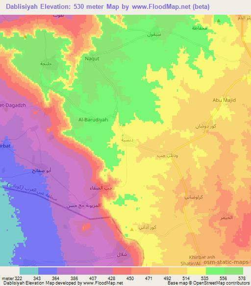 Dablisiyah,Syria Elevation Map