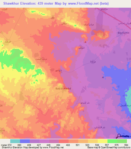 Shawkhur,Syria Elevation Map