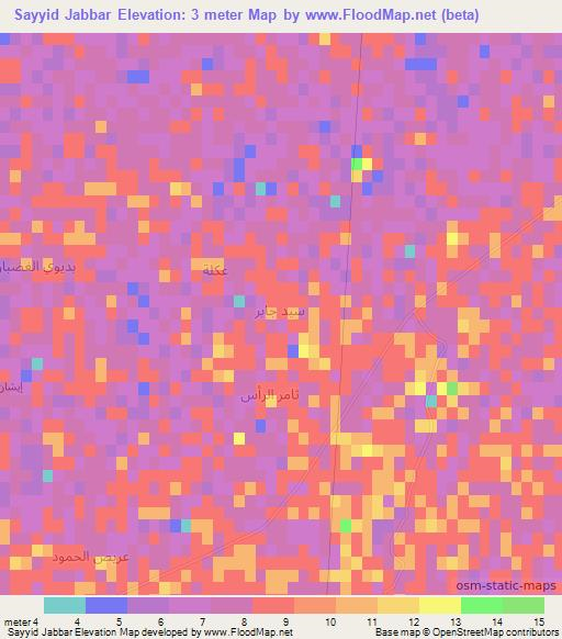 Sayyid Jabbar,Iraq Elevation Map