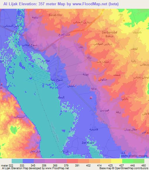 Al Lijak,Syria Elevation Map