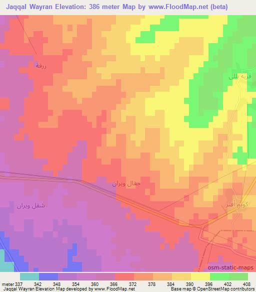 Jaqqal Wayran,Syria Elevation Map