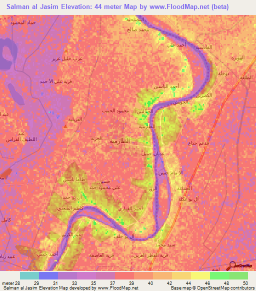 Salman al Jasim,Iraq Elevation Map