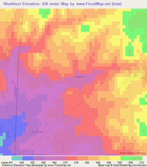 Kharkhuri,Syria Elevation Map
