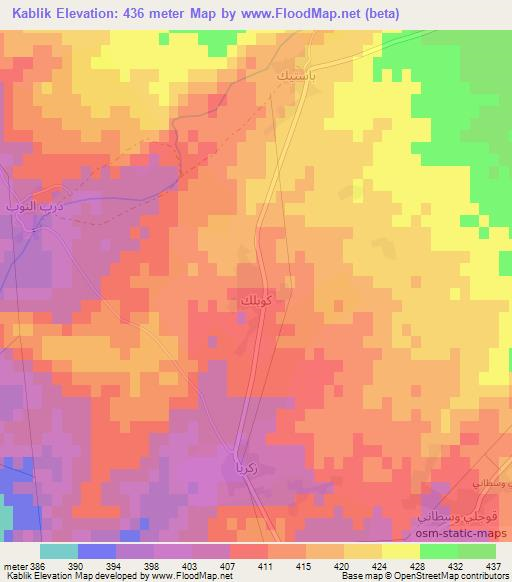 Kablik,Syria Elevation Map