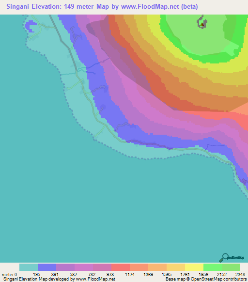 Singani,Comoros Elevation Map