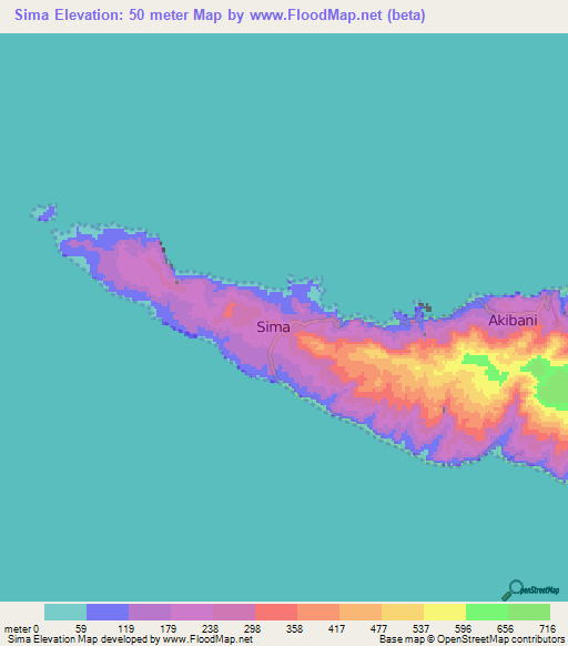 Sima,Comoros Elevation Map