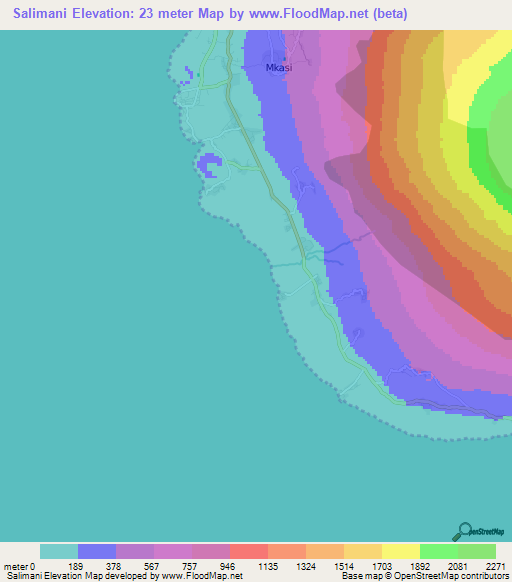 Salimani,Comoros Elevation Map