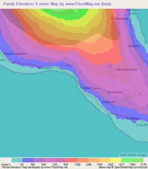 Panda,Comoros Elevation Map