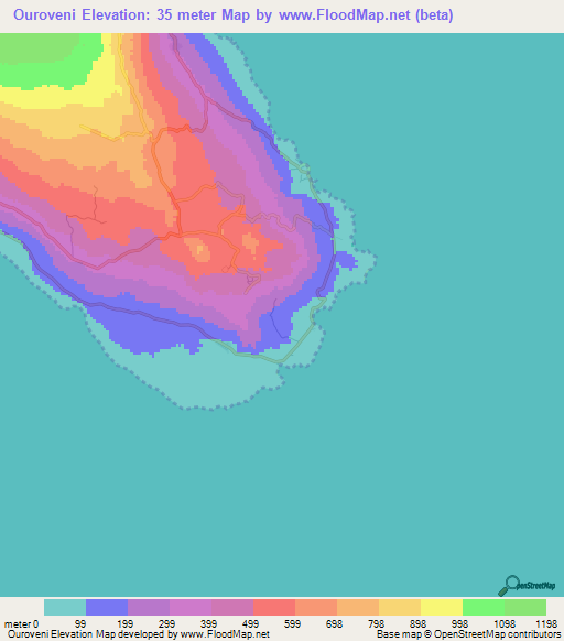 Ouroveni,Comoros Elevation Map