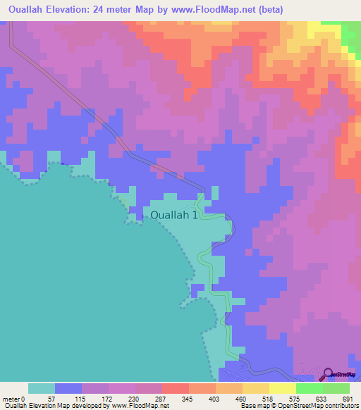Ouallah,Comoros Elevation Map