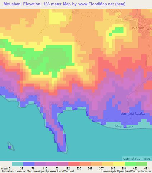 Mouahani,Comoros Elevation Map