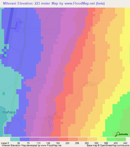 Milevani,Comoros Elevation Map