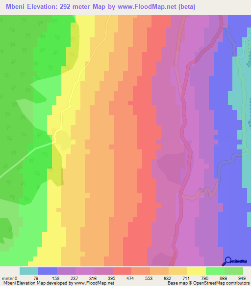 Mbeni,Comoros Elevation Map