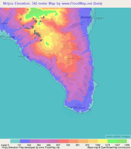 Mrijou,Comoros Elevation Map