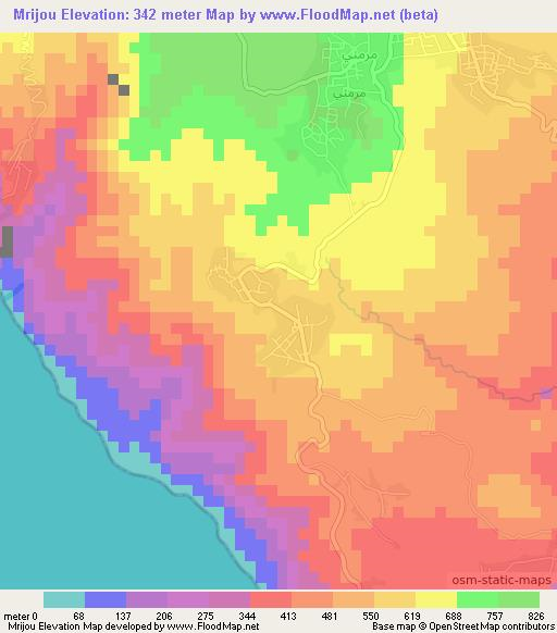 Mrijou,Comoros Elevation Map