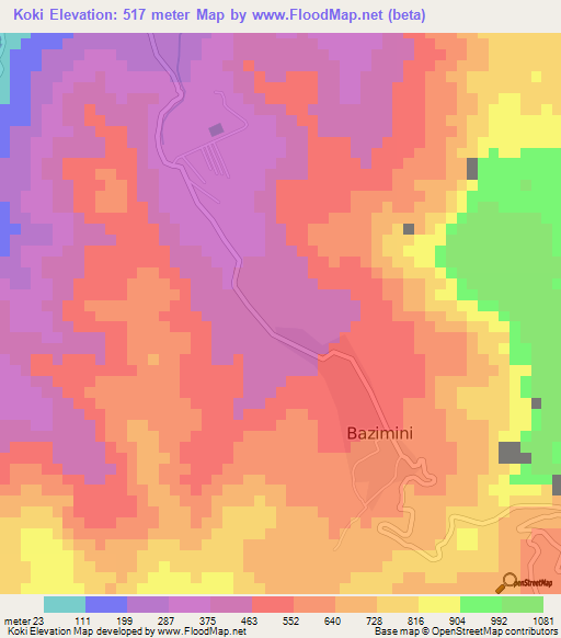 Koki,Comoros Elevation Map