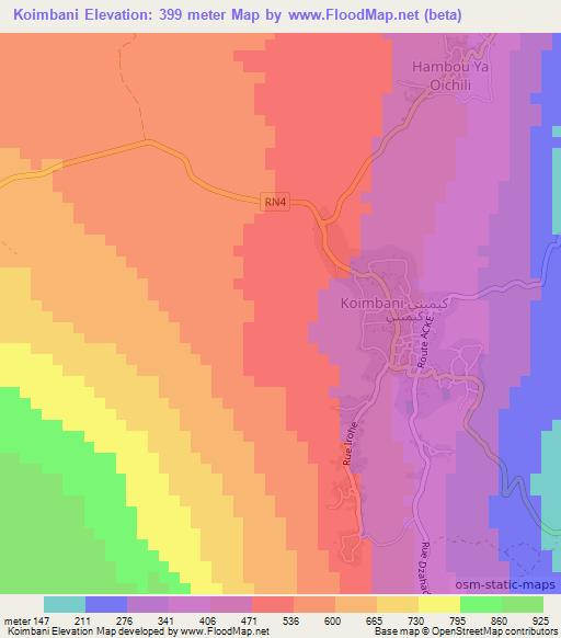 Koimbani,Comoros Elevation Map
