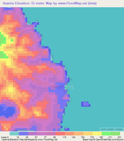 Itsamia,Comoros Elevation Map