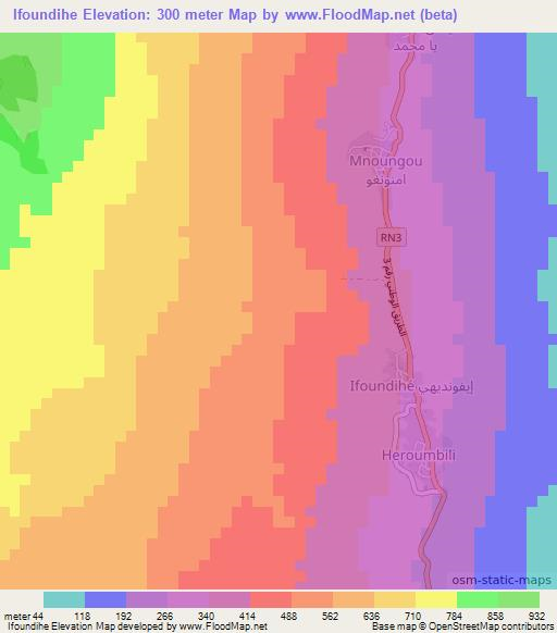 Ifoundihe,Comoros Elevation Map
