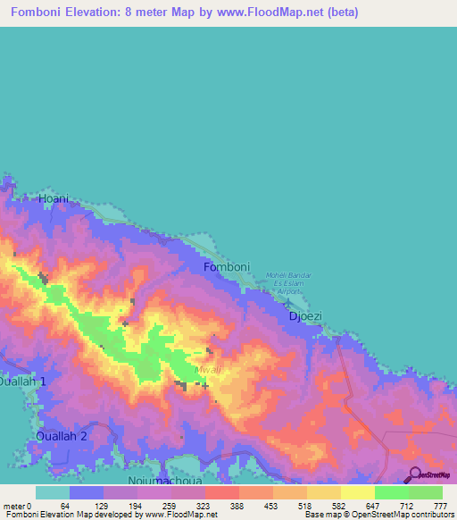 Fomboni,Comoros Elevation Map