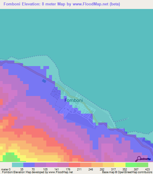 Fomboni,Comoros Elevation Map