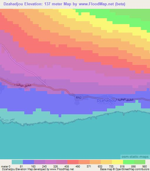 Dzahadjou,Comoros Elevation Map