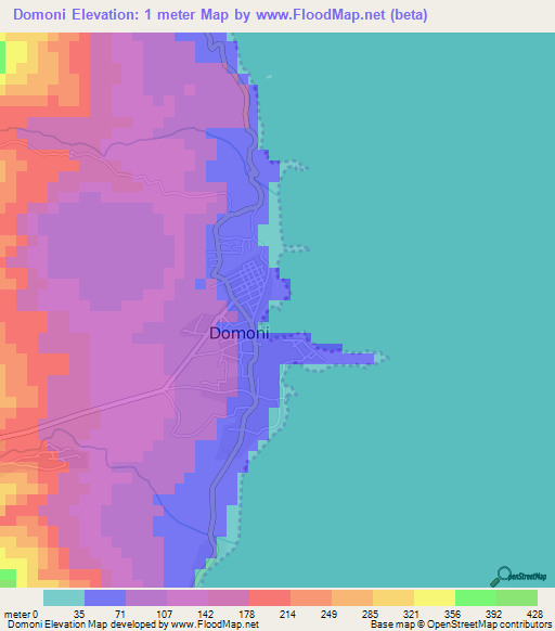 Domoni,Comoros Elevation Map