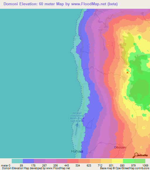 Domoni,Comoros Elevation Map