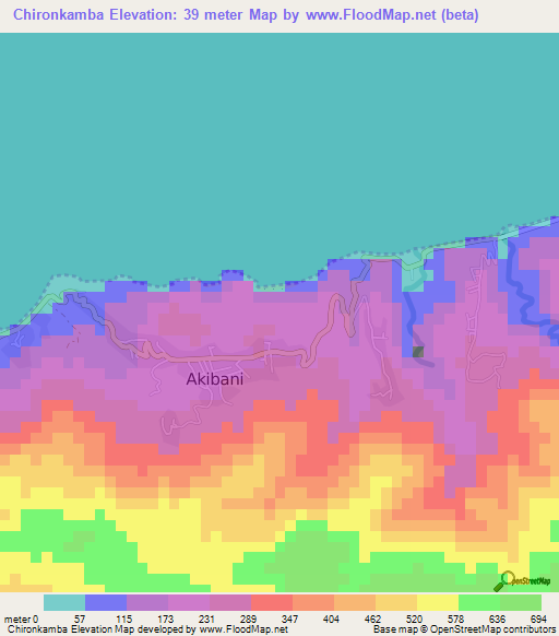 Chironkamba,Comoros Elevation Map