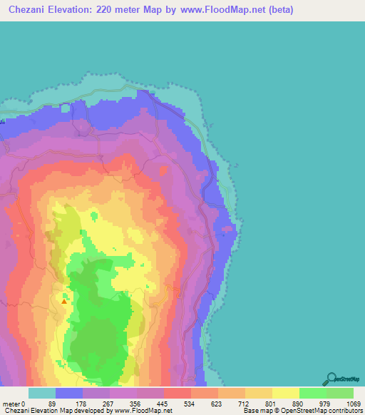Chezani,Comoros Elevation Map