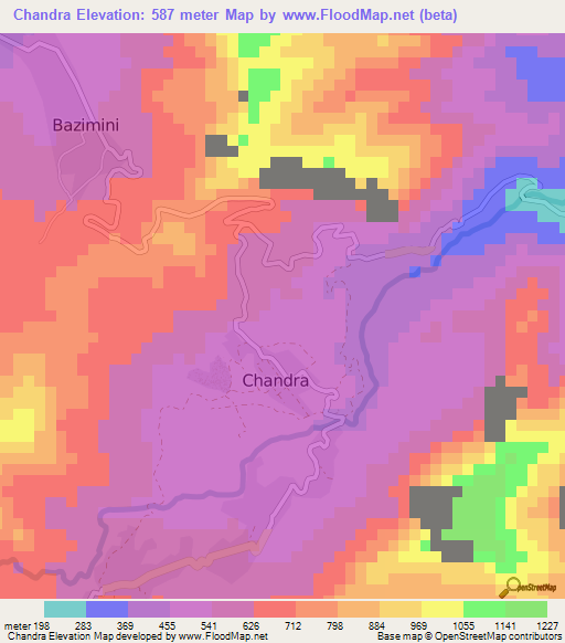 Chandra,Comoros Elevation Map