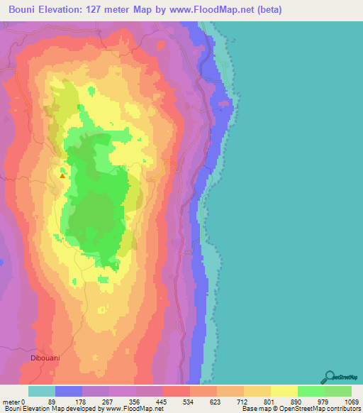 Bouni,Comoros Elevation Map