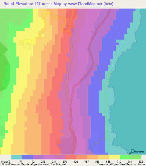 Bouni,Comoros Elevation Map