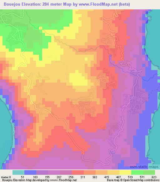 Bouejou,Comoros Elevation Map