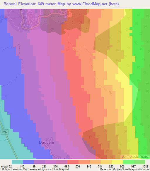 Boboni,Comoros Elevation Map